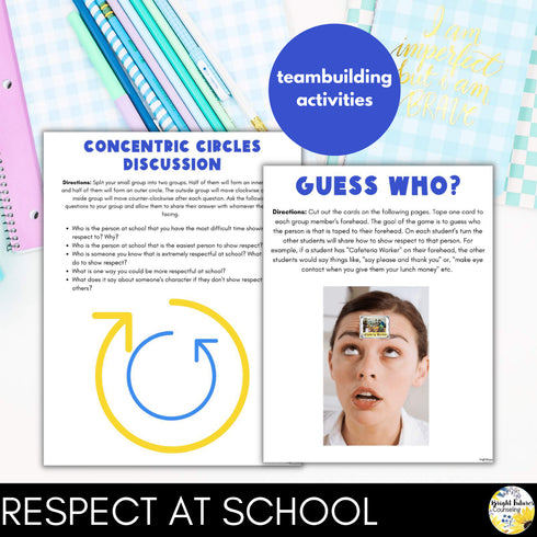 Respect Lesson and Activities - Group Counseling Lesson Plans for Middle School