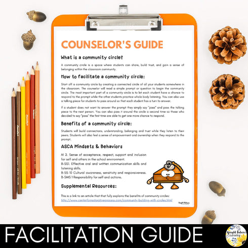 Restorative Practices Community Circle - Thanksgiving School Counseling Activity