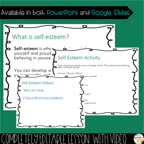 SELF-ESTEEM Guidance Lesson, Activity, and Video with Digital Version