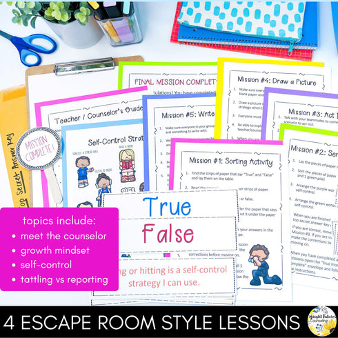 SEL Guidance Lesson Super Bundle 18 Interactive Classroom Counseling Lessons