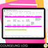 School Counseling Data Collection Spreadsheets - Caseload and Counseling Log