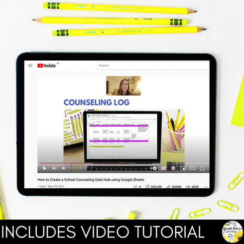 School Counseling Data Collection Spreadsheets - Caseload and Counseling Log