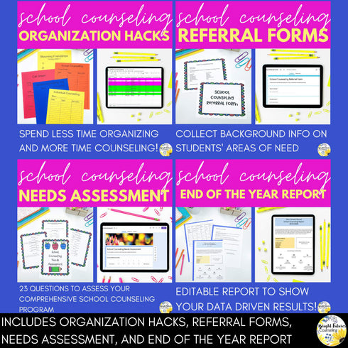 School Counseling Office Bundle and Counseling Forms with Digital Version