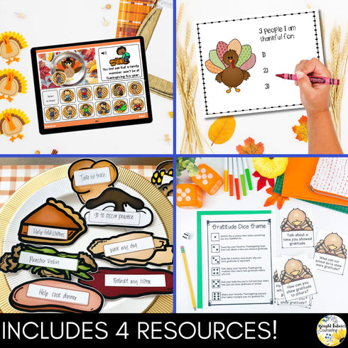 School Counseling Thanksgiving Bundle + Digital Activities for Distance Learning