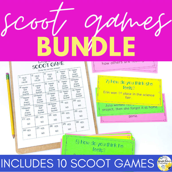 SEL Scoot BUNDLE - School Counseling Games for Growth Mindset, Empathy, & more!