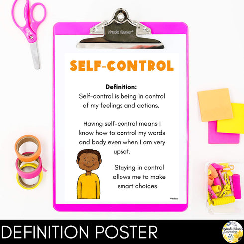 Self-Control Lesson for Social Emotional Learning & Elementary School Counseling