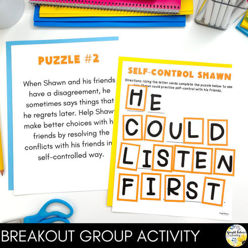 Self-Control Lesson for Social Emotional Learning & Elementary School Counseling