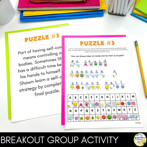 Self-Control Lesson for Social Emotional Learning & Elementary School Counseling