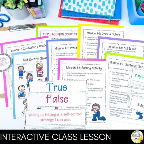 Mission Self-Control Escape Room Guidance Lesson on Managing Tough Emotions