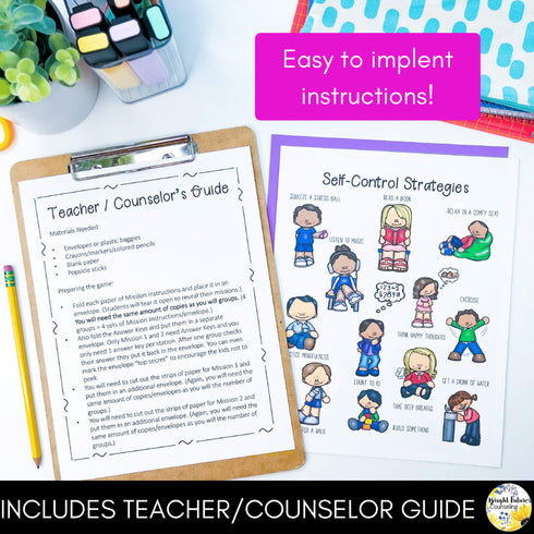 Mission Self-Control Escape Room Guidance Lesson on Managing Tough Emotions