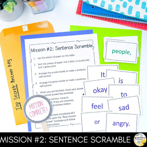 Mission Self-Control Escape Room Guidance Lesson on Managing Tough Emotions