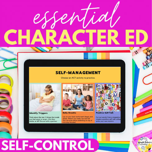 Self-Control SEL Class Lesson - Editable Character Education Counseling Lesson