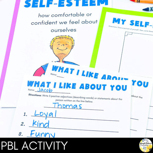 Self-Esteem Lesson for Social Emotional Learning & Elementary School Counseling