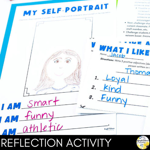 Self-Esteem Lesson for Social Emotional Learning & Elementary School Counseling