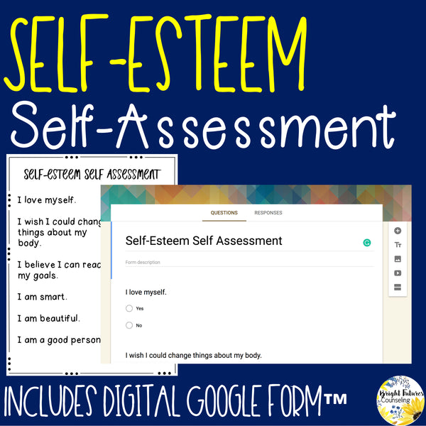 Self-Esteem Self-Assessment Editable School Counseling Data Collection Tool