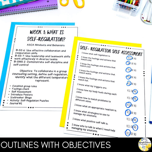 Self-Regulation School Counseling Group - Emotional Regulation & Coping Skills