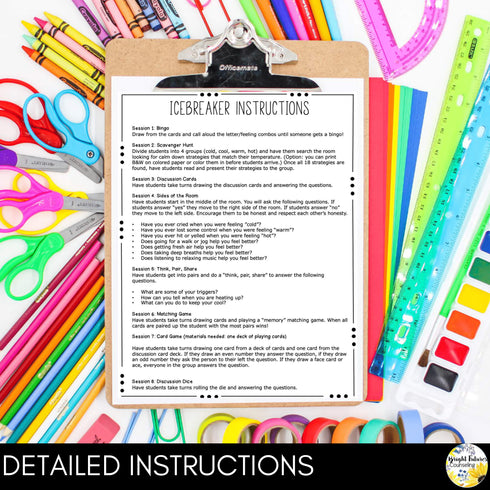 Self-Regulation School Counseling Group - Emotional Regulation & Coping Skills