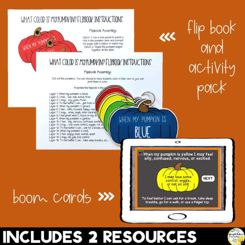 Self-Regulation Fall Bundle - What Color is Your Pumpkin ? Digital Fall SEL Game