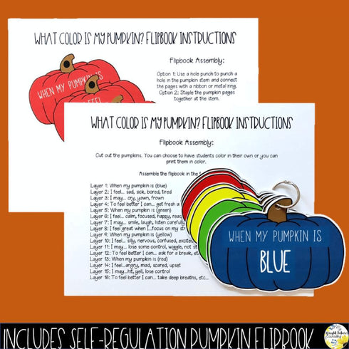 Self-Regulation Fall Bundle - What Color is Your Pumpkin ? Digital Fall SEL Game