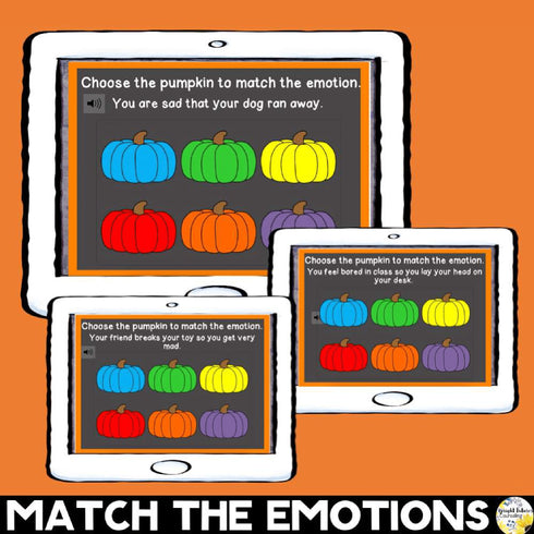 Self-Regulation Fall Bundle - What Color is Your Pumpkin ? Digital Fall SEL Game
