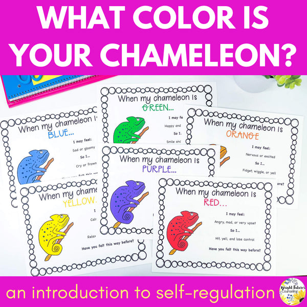 Self-Regulation Lesson - What Color is Your Chameleon? Counseling Activity