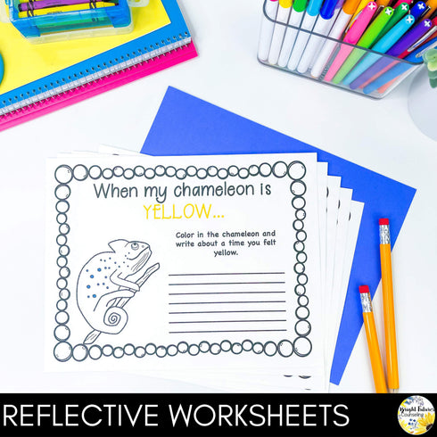 Self-Regulation Lesson - What Color is Your Chameleon? Counseling Activity