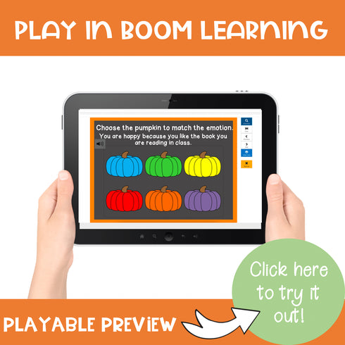 Self-Regulation Pumpkin Boom Cards - Fall and Halloween SEL Counseling Activity