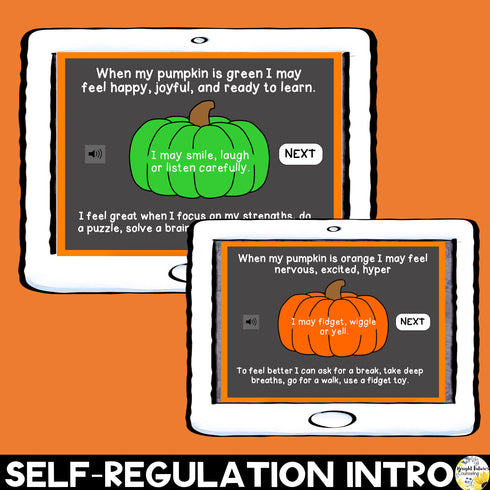 Self-Regulation Pumpkin Boom Cards - Fall and Halloween SEL Counseling Activity