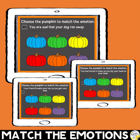 Self-Regulation Pumpkin Boom Cards - Fall and Halloween SEL Counseling Activity