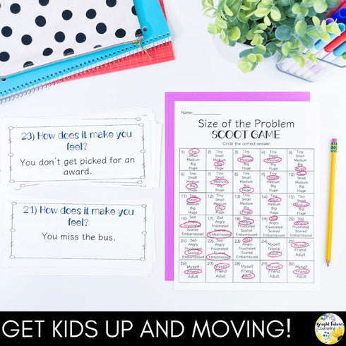Size of the Problem Scoot Game School Counseling Game