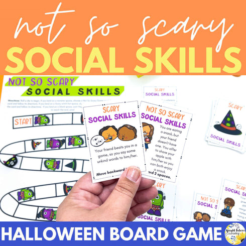 Social Skills Halloween Board Game - School Counseling SEL Activity