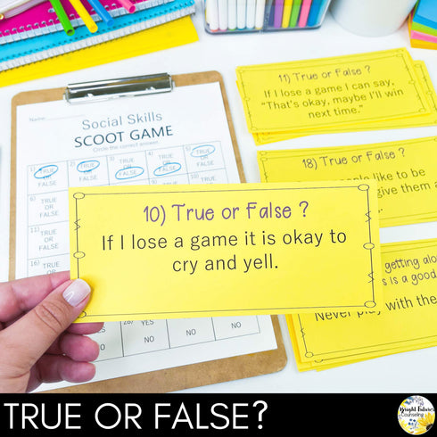 Social Skills Scoot Game Interactive Social Skills Game