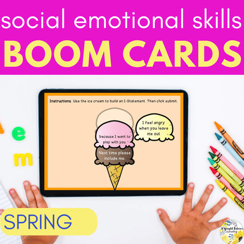 Spring SEL Boom Cards - Digital Social Emotional Learning Activity