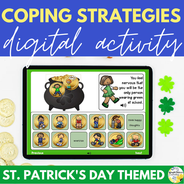St. Patrick's Day Coping Strategies Digital Game - Boom Cards + Google