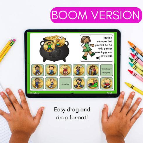 St. Patrick's Day Coping Strategies Digital Game - Boom Cards + Google