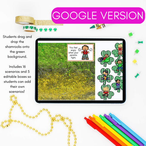 St. Patrick's Day Coping Strategies Digital Game - Boom Cards + Google