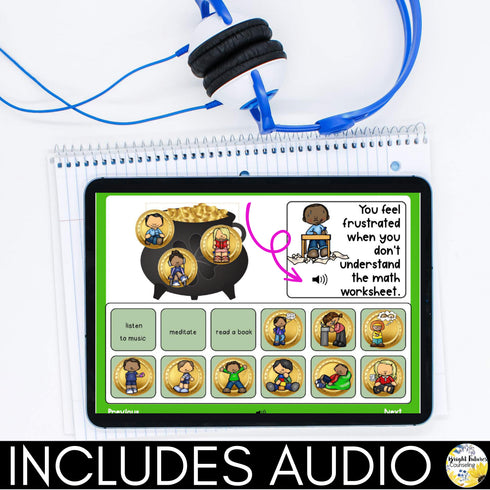 St. Patrick's Day Coping Strategies Digital Game - Boom Cards + Google