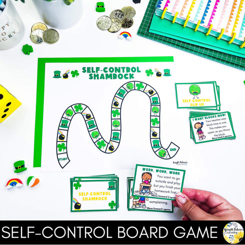 St. Patrick's Day Self-Control Board Game - School Counseling Activity