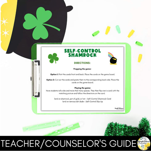 St. Patrick's Day Self-Control Board Game - School Counseling Activity