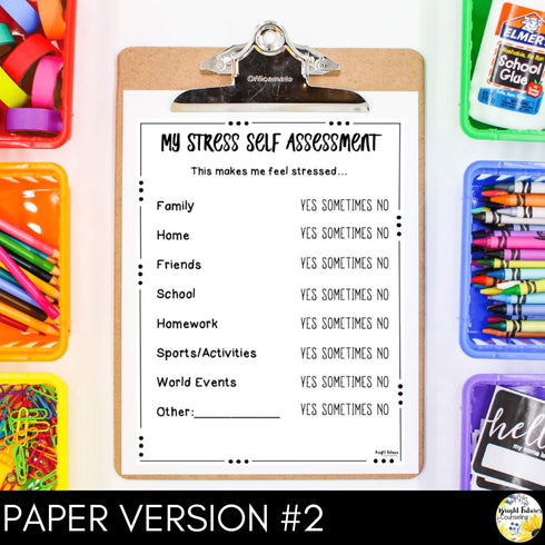 Stress Management School Counseling Self-Assessment