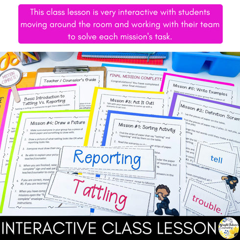 Tattling Vs Reporting Escape Room Guidance Lesson Mission Tattling Vs Reporting