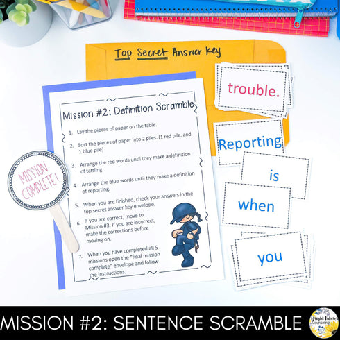 Tattling Vs Reporting Escape Room Guidance Lesson Mission Tattling Vs Reporting