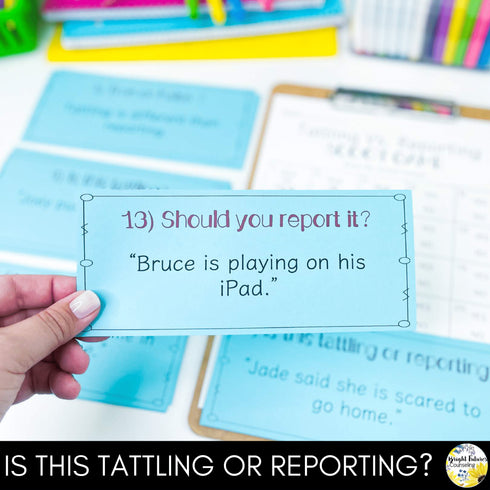 Tattling Vs Reporting Scoot Game School Counseling Game
