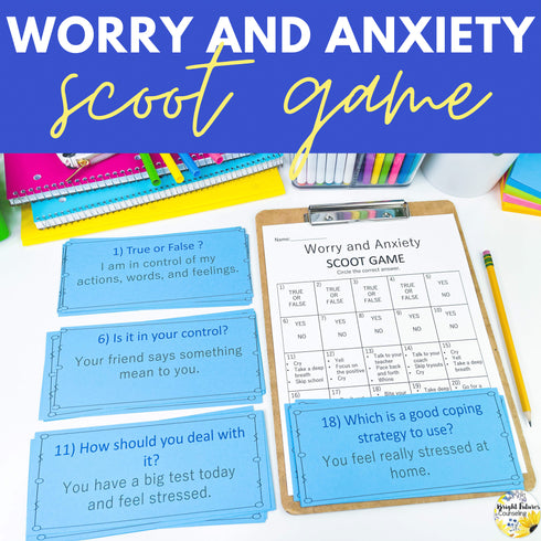 Worry and Anxiety Counseling Scoot Game | Learn to Cope with Stress & Anxiety