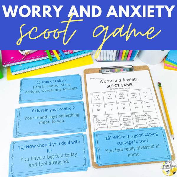 Worry and Anxiety Counseling Scoot Game | Learn to Cope with Stress & Anxiety