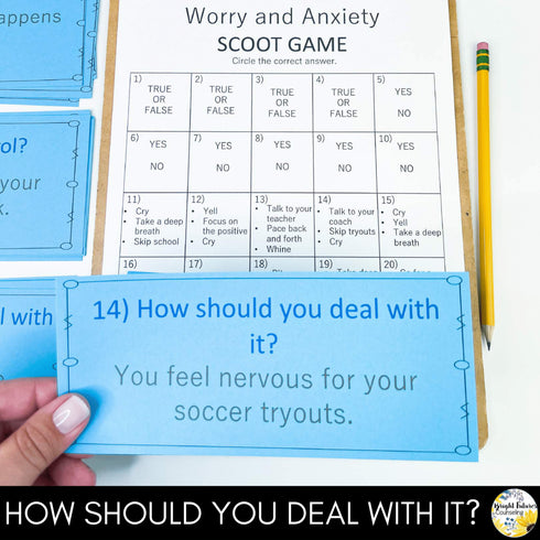 Worry and Anxiety Counseling Scoot Game | Learn to Cope with Stress & Anxiety