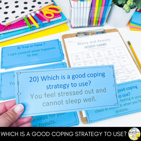 Worry and Anxiety Counseling Scoot Game | Learn to Cope with Stress & Anxiety