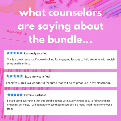 Middle School Counseling Lessons BUNDLE - 10 SEL Lessons for Middle School