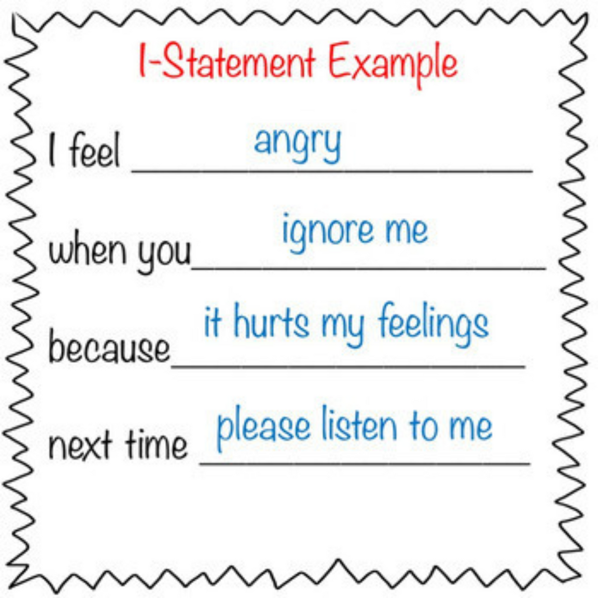 Conflict Resolution I-Statements Activity for Students