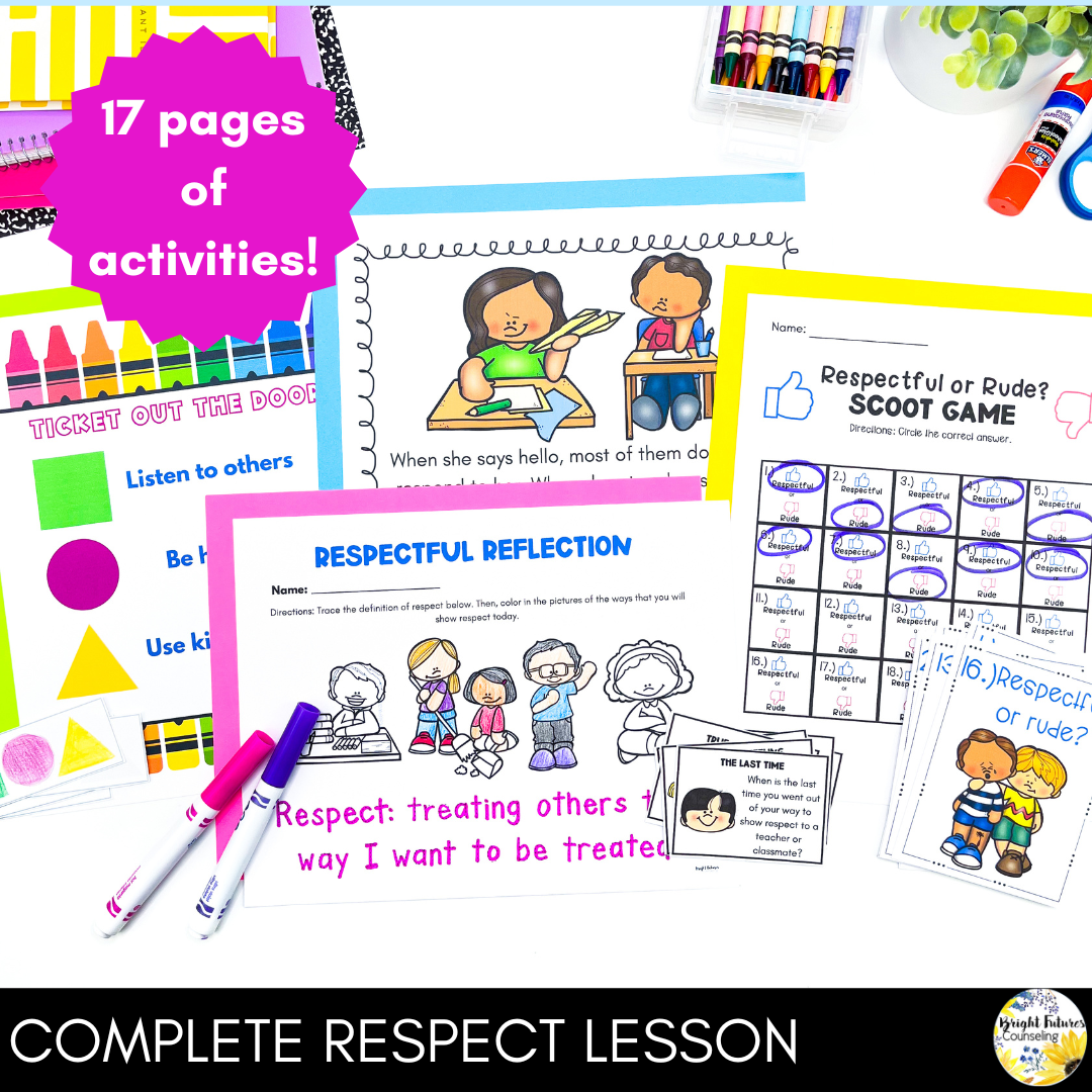 Respect Lesson for Kindergarten - Social Emotional Learning & School C